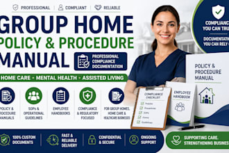create policy and procedure manual for group home, homecare and mental health