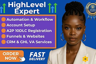 setup gohighlevel crm funnels website automation workflow and ghl a2p10dlc