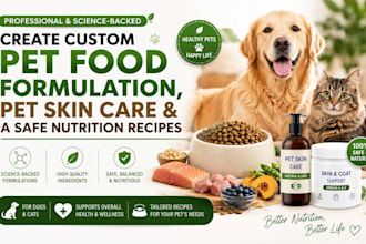 develop healthy pet food formulation, homemade pet food recipe, nutrition recipe