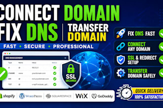 connect domain from godaddy to shopify, squarespace, wix, or fix email dns