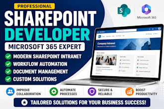 build sharepoint intranet portal, power automate, power apps, sharepoint site