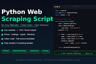 build a python web scraping script for any website