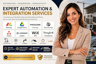monday google drive, procore, service titan, asana jobber wix honeybook zapier