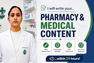 write SEO medical and pharmacy blog posts
