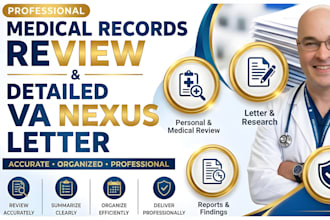review and connect medical records to prepare a comprehensive opinion report