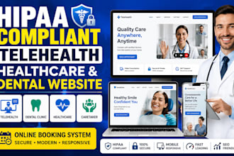 build hipaa compliant telehealth healthcare and dental website