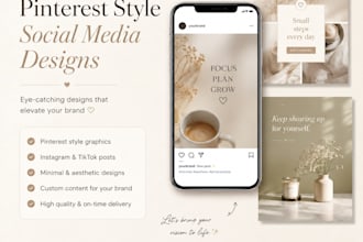 create aesthetic pinterest style posts for social media