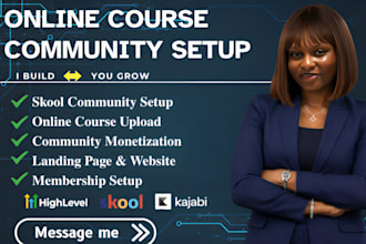 setup skool online community, skool ghl course creation skool community manager