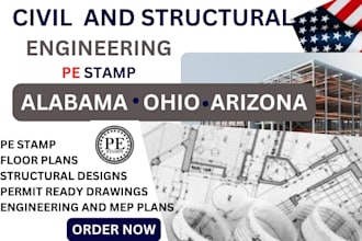 licensed civil and structural engineering permit drawings alabama ohio arizona