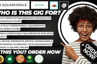 setup squarespace website design printify redesign squarespace development seo