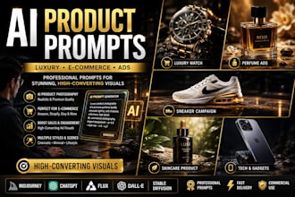 create ai product photography prompts for midjourney chatgpt and flux