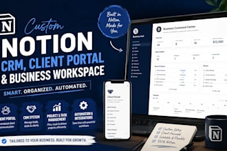 build custom notion crm, client portal and business workspace