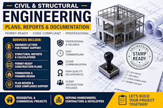 civil and structural engineer stamp letter, engineer stamp report, stamped plan