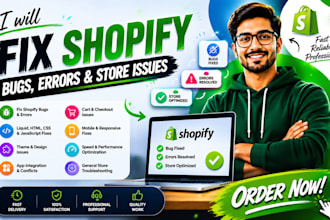fix shopify bug, errors and store issues