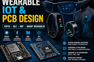 wearable iot design rings, glasses, bands, esp32, and pcb