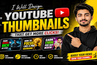 design modern youtube thumbnails for your channel