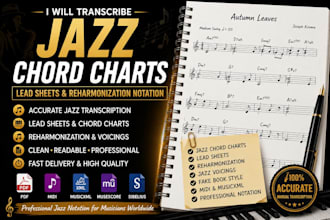 transcribe jazz chord charts, lead sheets, reharmonization notation