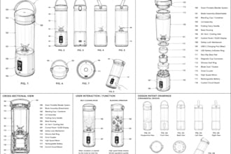 create patent drawing, utility patent, design patent illustration, uspto drawing