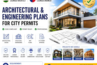 design ca architect and tx engineering plans for city permits