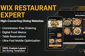 design a high converting wix restaurant website with online ordering