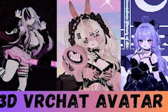 create 3d vrchat avatar vtuber anime furry unity vrm nsfw fbt physbones vrc