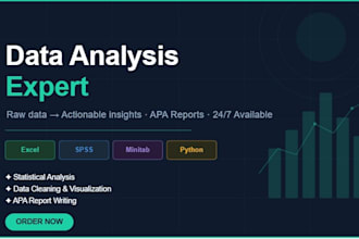 do statistical data analysis in excel, minitab, python, spss