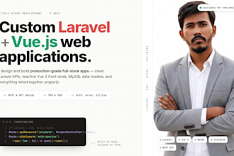 build custom full stack web applications with laravel and vue js
