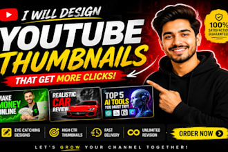 design viral and eye catching youtube thumbnails