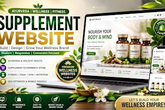 build ayurveda supplement website fitnes wellness personalized health consultant