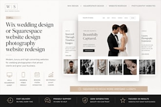 wix wedding design or squarespace website design photography website redesign