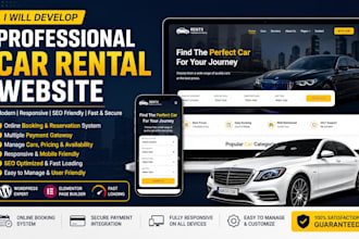 develop professional car rental website, car dealership, booking website in 24h