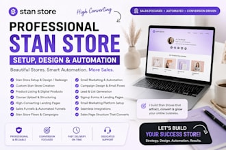 setup stan store stan store setup stan store website systeme io landing page