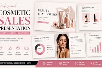 cosmetic sales presentation, fashion brand deck, beauty slides