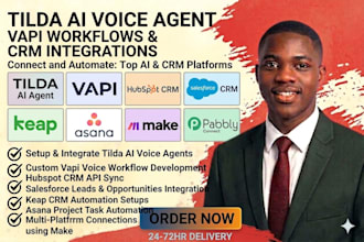 tilda ai voice agent vapi hubspot salesforce keap asana make pabbly workflow