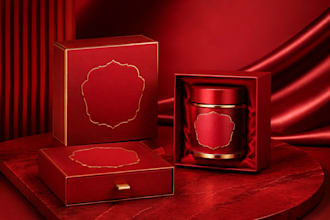 design luxury product packaging box mockup and label design