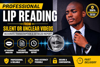 do professional lip reading and accurate transcription from silent videos