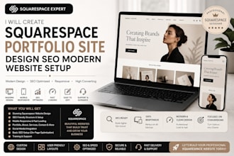 create squarespace portfolio site design SEO modern website setup