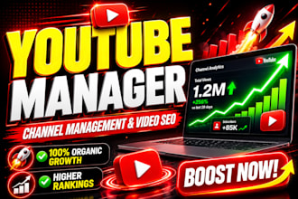 be your professional youtube manager and channel growth expert