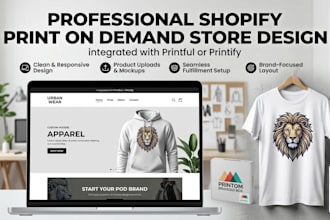 design a shopify print on demand store with printful printify