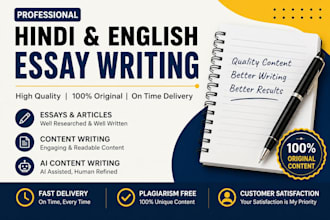 write hindi and english essays