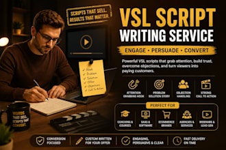 write high converting vsl script sales video script and video sales letter