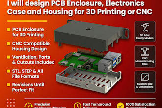 design pcb enclosure, electronics case and housing for 3d printing or cnc