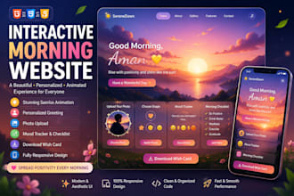 design aesthetic morning greeting website