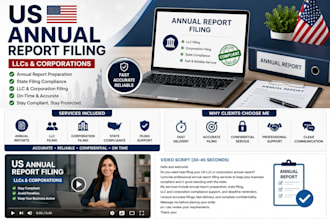 prepare and file annual reports for US llcs and corporations