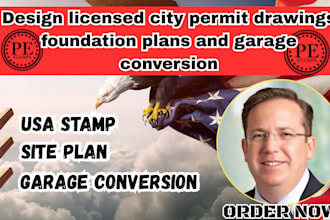 create city permit drawing mep plans foundation and garage convertion