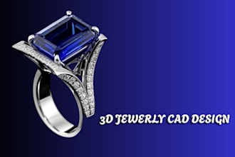 design 3d jewelry cad realistic rendering for 3d printing and casting