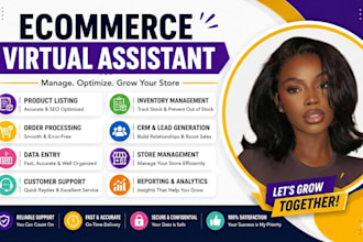 ecommerce virtual assistant for shopify woocommerce wix wordpress amazon ebay