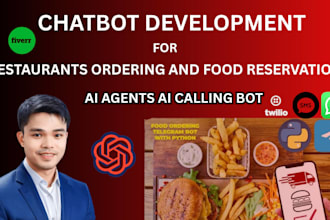 build ai chatbot for restaurant ordering and reservations, ai cold calling, bot