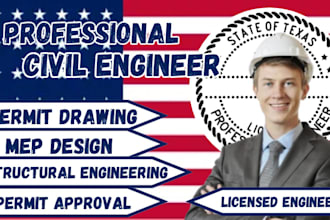 provide civil and structural engineering ,mep for city permit drawing