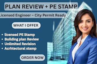review architectural structure building plan design for city stamp permit